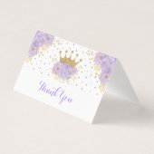 Lavendel Gouden Kroonprinses Bedankt Kaart (Voorkant)