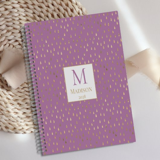 Lavendel Gouden Regendruppel Modern Modieus Monogr Planner