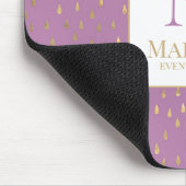 Lavendel Gouden Regendruppel Moderne Trendy Monogr Muismat (Hoek)
