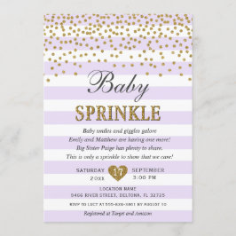 Lavendel Gouden Streep Confetti Baby Meisje Sprink Kaart