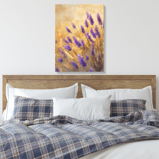 Lavendel Gouden Veld Canvas Afdruk (Insitu (Slaapkamer))