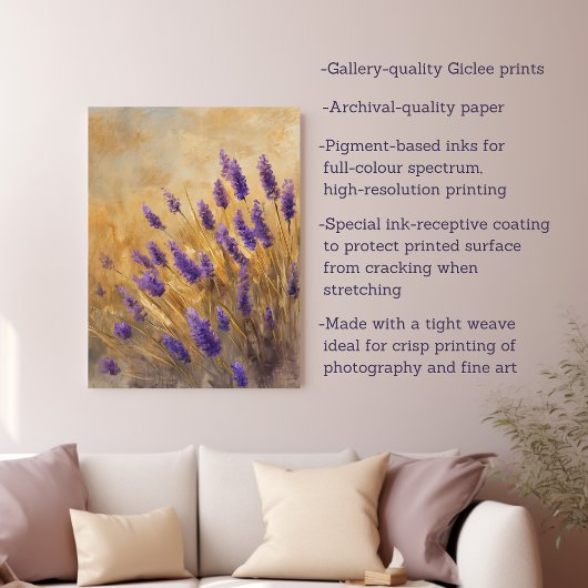 Lavendel Gouden Veld Canvas Afdruk