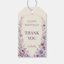 Lavendel Gouden Verjaardag Bedankt Favorieten Tag Cadeaulabel