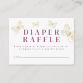 Lavendel Gouden Vlinders Luier Raffle Informatiekaartje (Voorkant)