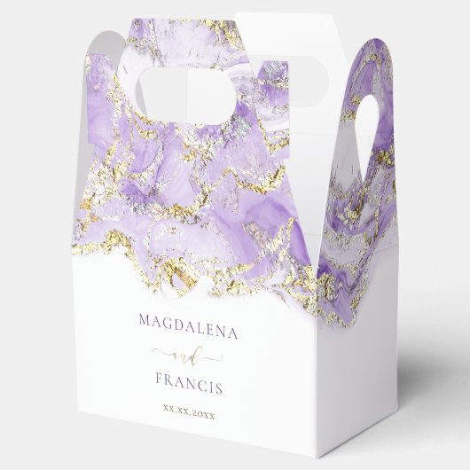 lavendel goudmarmer | trouwbonnen bedankdoosjes (Geopend)