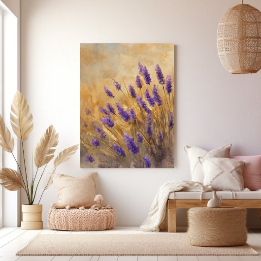 Lavendel Goudveld Canvas Afdruk