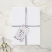 Lavendel & Grijs Bloemen Bruiloft Liefde & Bedankt Cadeaulabel (Met Touw)