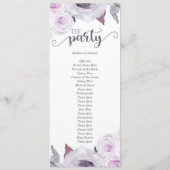 Lavendel & Grijs Bloemen Krans Trouwprogramma Programmakaart (Achterkant)