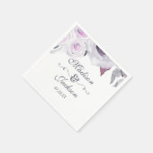 Lavendel & Grijs Bloemenkrans Monogram Trouwen Servetten (Hoek)