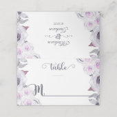 Lavendel & Grijs Bloemenkrans Tafelnummer Plaatskaartje (Buitenkant ongevouwen)