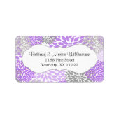 Lavendel grijs Dahlia bruiloft bruids Baby shower Etiket (Voorkant)