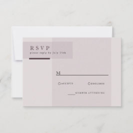 Lavendel grijs neutrale minimalistische bruiloft RSVP kaartje