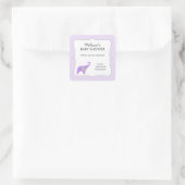 Lavendel grijs olifant baby shower gunst dank u vierkante sticker (Tas)