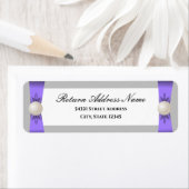 Lavendel & Grijs Parel Lint Bruiloft Etiket (Insitu)