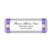 Lavendel & Grijs Parel Lint Bruiloft Etiket (Voorkant)