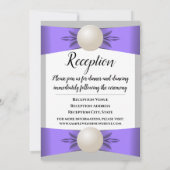 Lavendel & Grijs Parel Lint Bruiloft & Receptie Kaart (Achterkant)