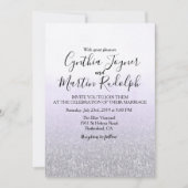 Lavendel grijs Waterverf bruiloft uitnodiging (Voorkant)