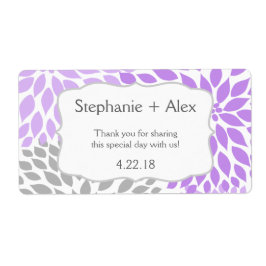 Lavendel & Grijze Mum Waterfles - pas het aan! Etiket