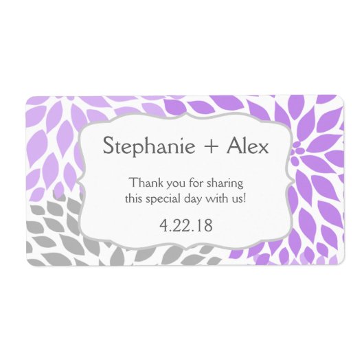 Lavendel & Grijze Mum Waterfles - pas het aan! Etiket (Voorkant)