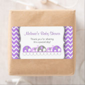 Lavendel Grijze Olifant Parade Water Fles Labels (Insitu)