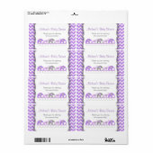 Lavendel Grijze Olifant Parade Water Fles Labels (Full Sheet)