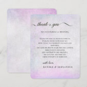 Lavendel Grijze Ontvangst Tafel Dank u Bedankkaart (Voorkant / Achterkant)