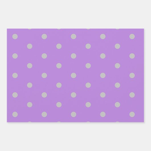 Lavendel Grijze Polka Dot Gift Wrapping Paper (Voorkant 2)