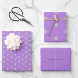 Lavendel Grijze Polka Dot Gift Wrapping Paper