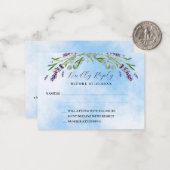 Lavendel groen blauw QR bruiloft reactie RSVP Notitiekaartje (Voorkant / Achterkant in situ)