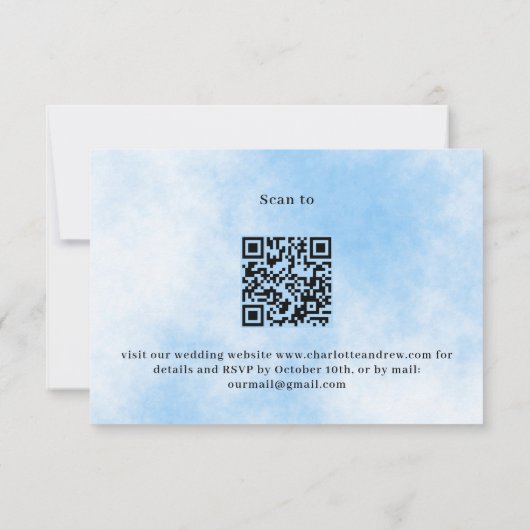 Lavendel groen blauw QR bruiloft RSVP reactie (Achterkant)
