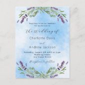 Lavendel groen blauw QR code bruiloft Uitnodiging Briefkaart (Voorkant)