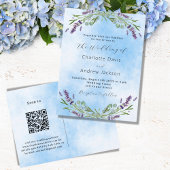Lavendel groen blauw QR code bruiloft Uitnodiging Briefkaart