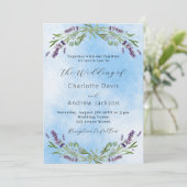 Lavendel groen blauw QR code luxe bruiloft Kaart (Staand voorkant)