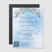 Lavendel groen blauw QR code luxe bruiloft Magnetische Uitnodiging (Voorkant / Achterkant)