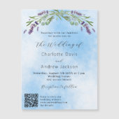 Lavendel groen blauw QR code luxe bruiloft Magnetische Uitnodiging (Voorkant)