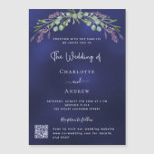 Lavendel groen blauw QR RSVP luxe bruiloft Magnetische Uitnodiging (Voorkant)