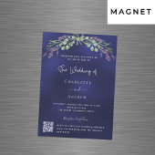 Lavendel groen blauw QR RSVP luxe bruiloft Magnetische Uitnodiging