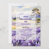 Lavendel groen bruiloft kaart (Voorkant)