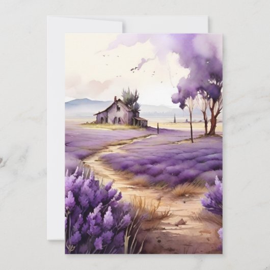 Lavendel groen bruiloft kaart (Achterkant)