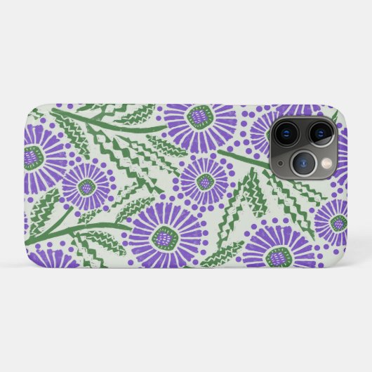 Lavendel groen en wit blokdruk bloem Case-Mate iPhone case (Achterkant (horizontaal))