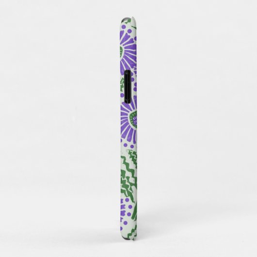 Lavendel groen en wit blokdruk bloem Case-Mate iPhone case (Achterkant/rechts)