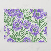 Lavendel groen en wit blokdruk briefkaart (Voorkant / Achterkant)