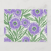 Lavendel groen en wit blokdruk briefkaart (Achterkant)
