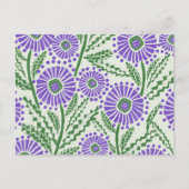 Lavendel groen en wit blokdruk briefkaart (Voorkant)