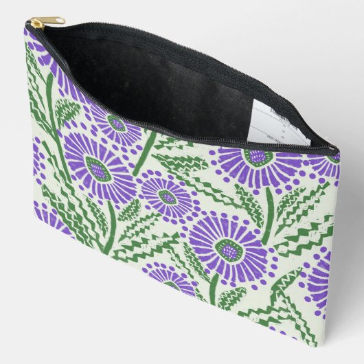 Lavendel groen en wit blokdruk etui (Open)