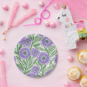 Lavendel groen en wit blokdruk papieren bordje (Feest)