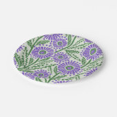 Lavendel groen en wit blokdruk papieren bordje (Gekanteld)