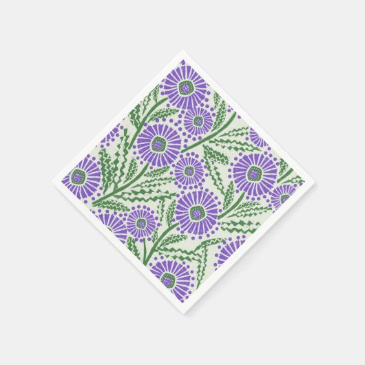 Lavendel groen en wit blokdruk servet (Hoek)