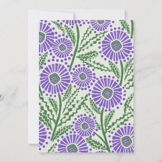 Lavendel, groen en wit blokontwerp kaart (Achterkant)