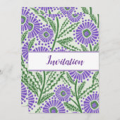 Lavendel, groen en wit blokontwerp kaart (Voorkant / Achterkant)